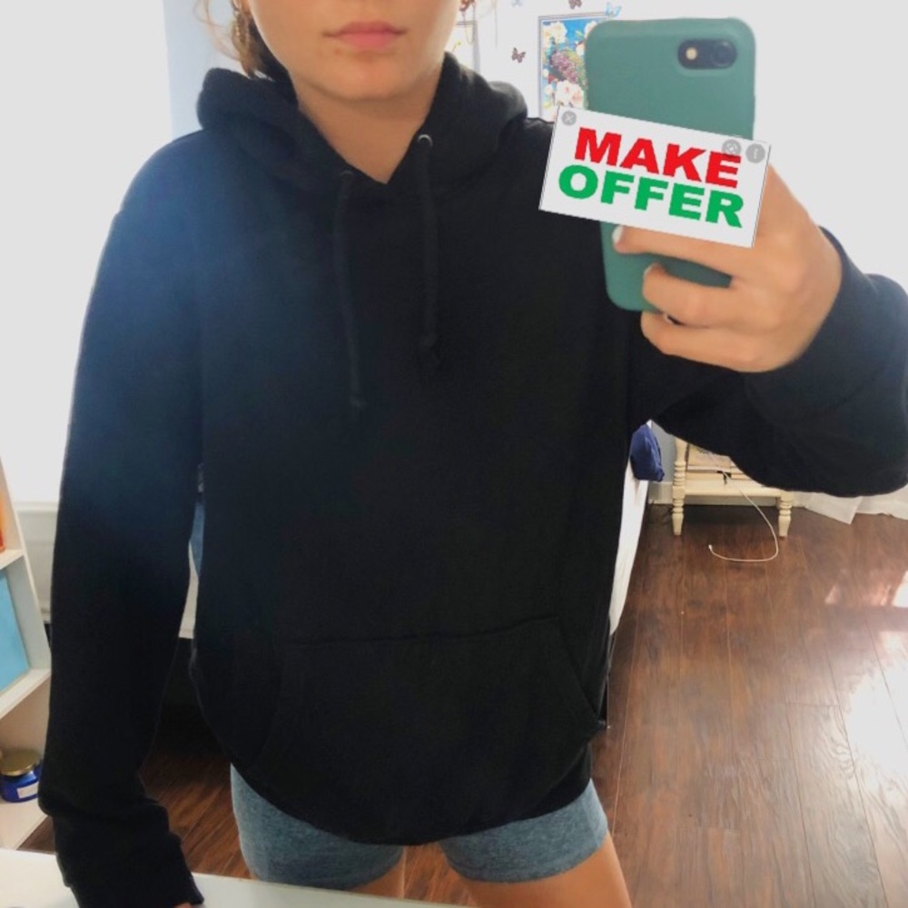 Plain black hoodie